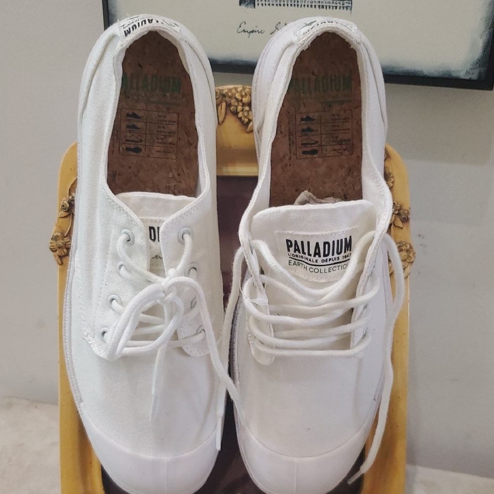 Palladium White Canvas Sneakers